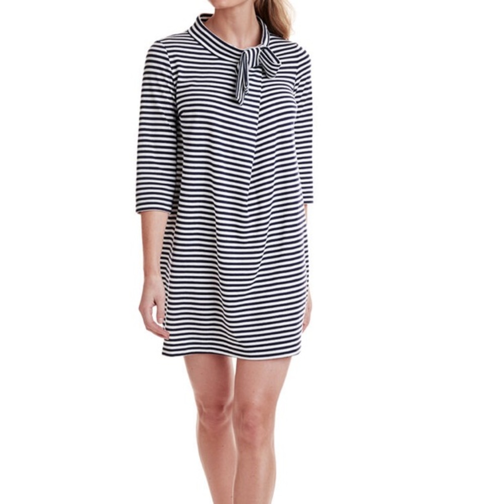 Vineyard Vines Bow Neck Stripe Knit Dress